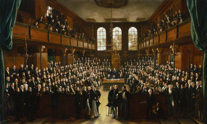 British House of Commons meets in St. Stephens Chapel for first session after Reform Bill passes, February 5th, 1833, by Sir George Hayter, National Portrait Gallery, London, NPG54.